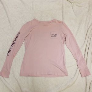 VINEYARD VINES pink logo long sleeve top